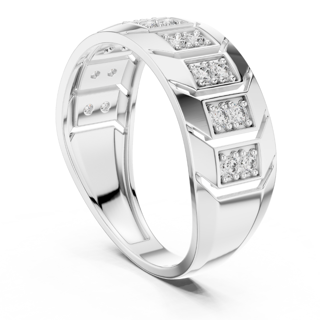 Chevron Grid Diamond Band