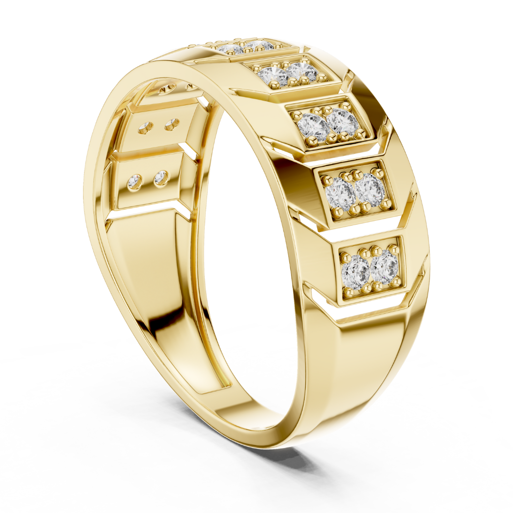 Chevron Grid Diamond Band