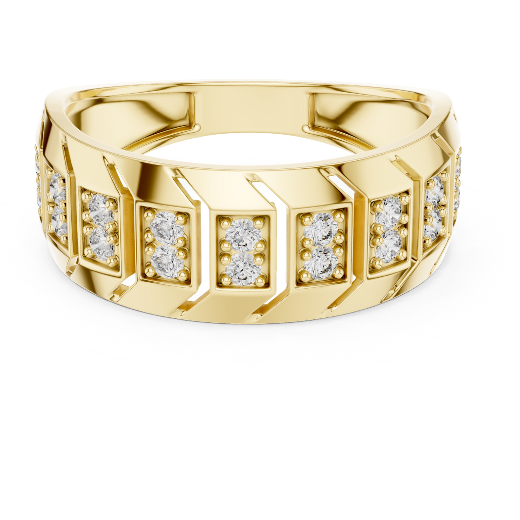 Chevron Grid Diamond Band