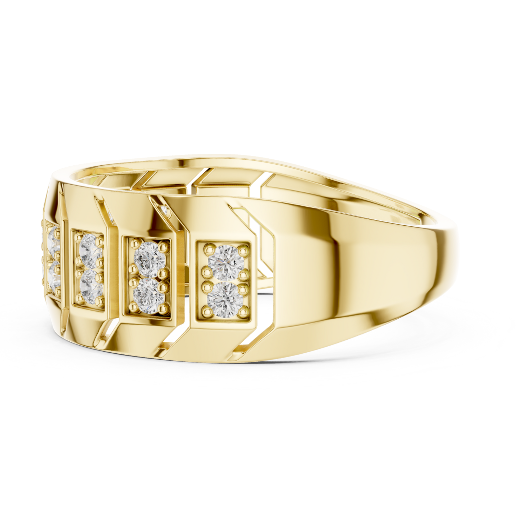 Chevron Grid Diamond Band