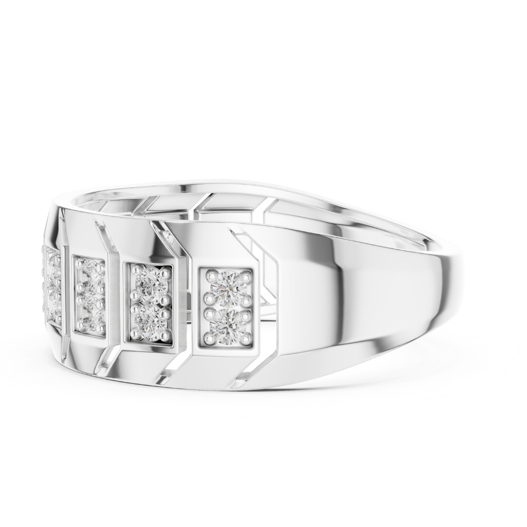 Chevron Grid Diamond Band