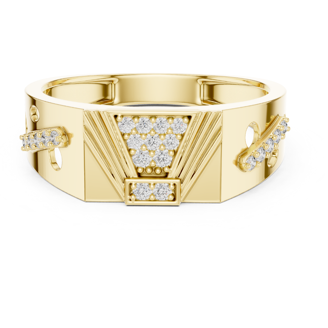 GeoLuxe V-Shine Diamond Ring