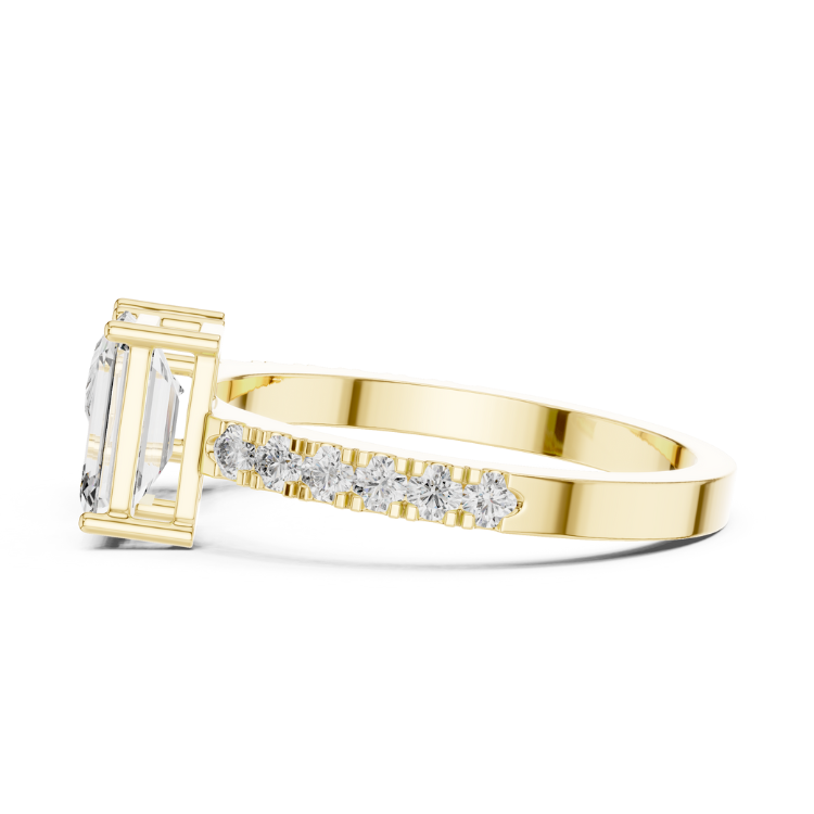 Pear & Emerald Cut Diamond Bypass Ring