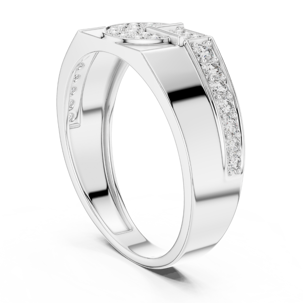 GeoLuxe Circle-Cut Diamond Ring