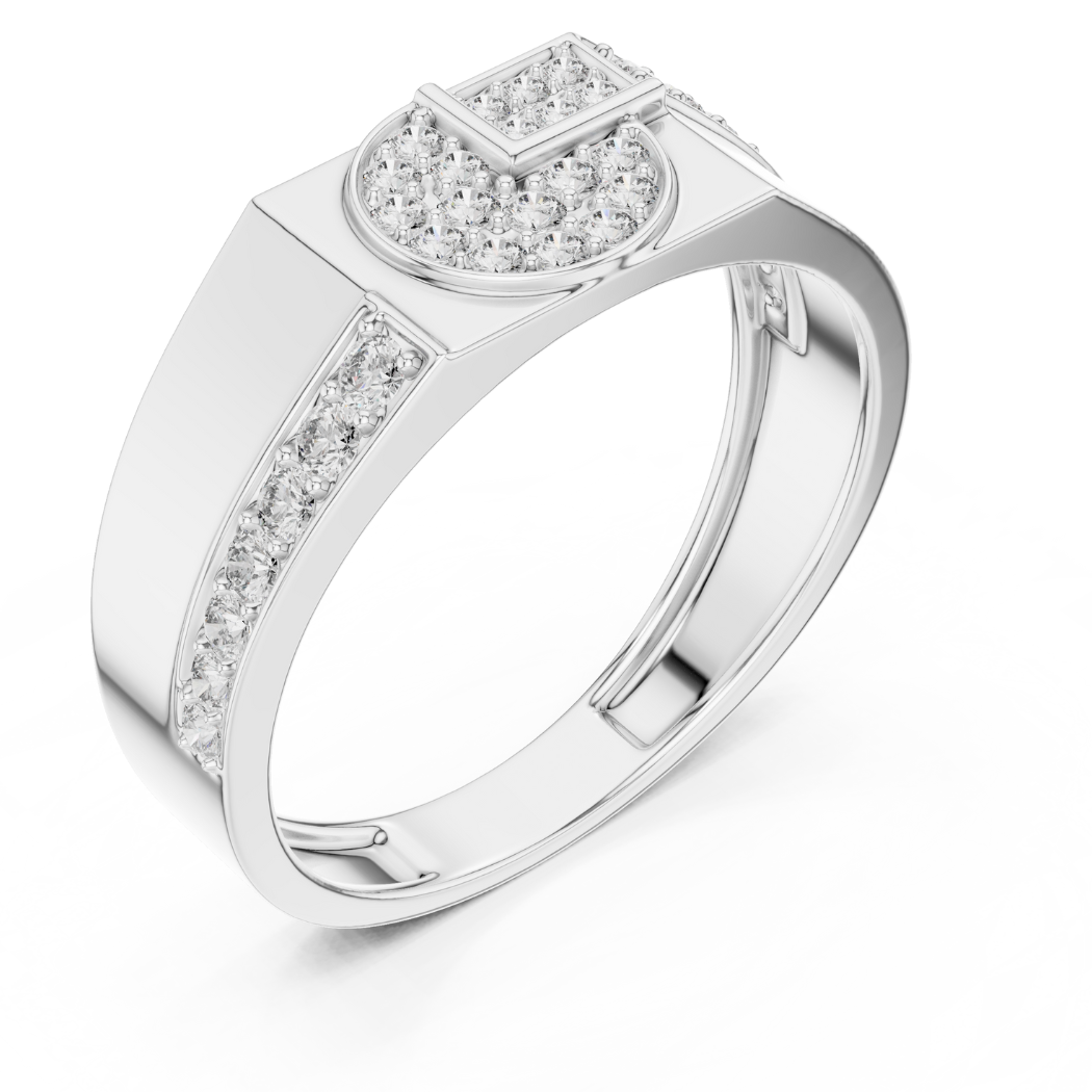 GeoLuxe Circle-Cut Diamond Ring
