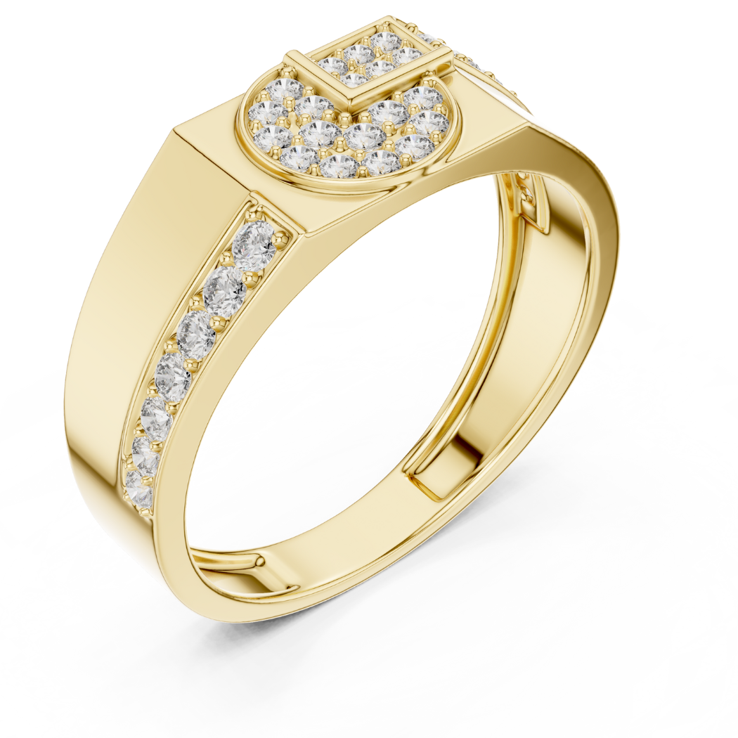GeoLuxe Circle-Cut Diamond Ring