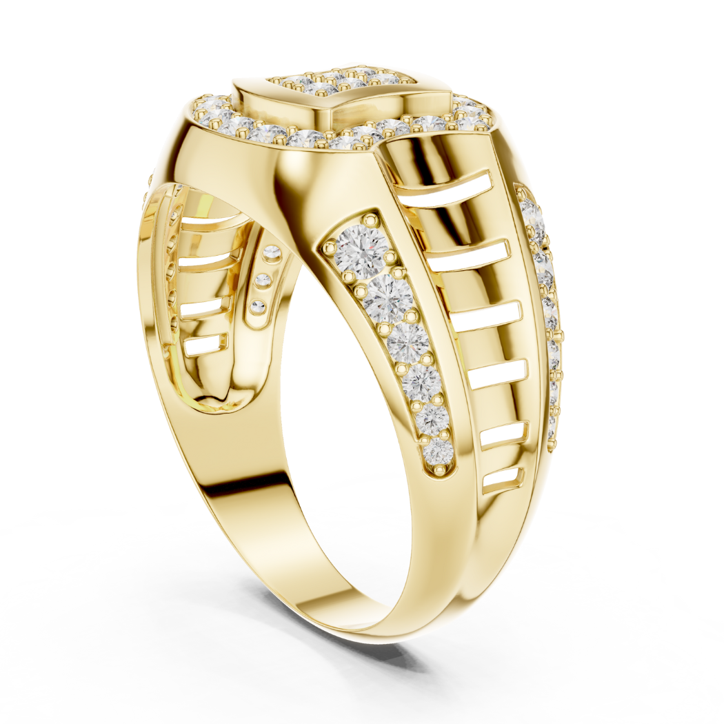 Men’s Diamond Crest Signet Ring