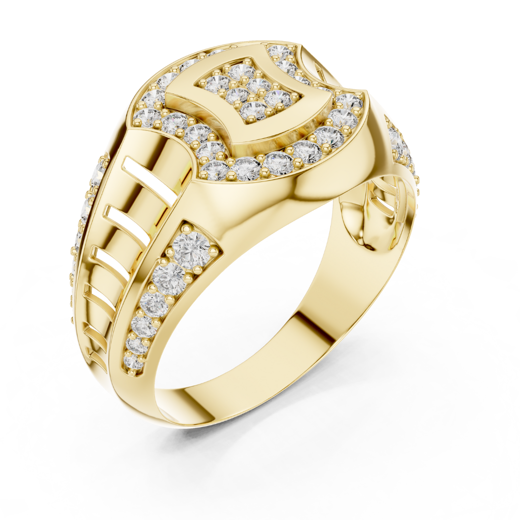 Men’s Diamond Crest Signet Ring