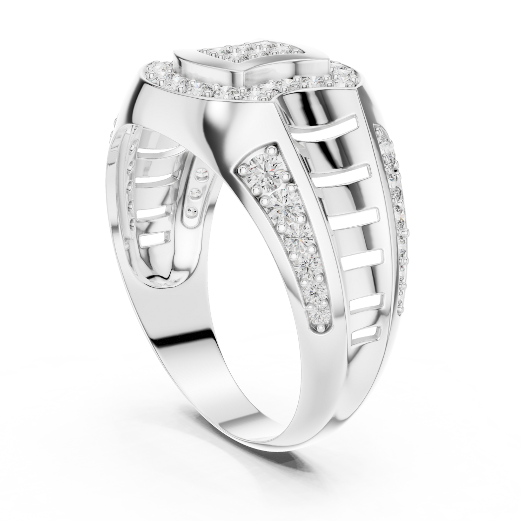 Men’s Diamond Crest Signet Ring