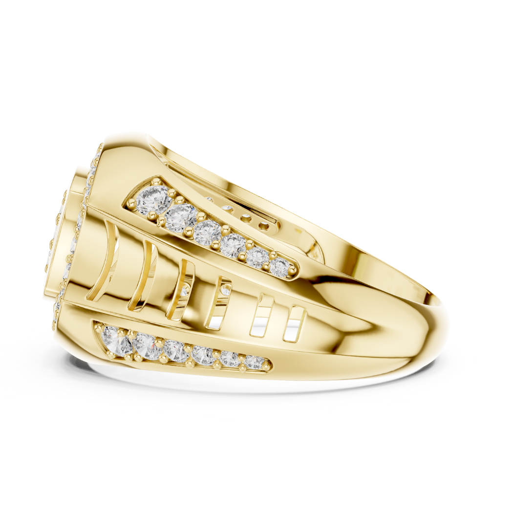 Men’s Diamond Crest Signet Ring