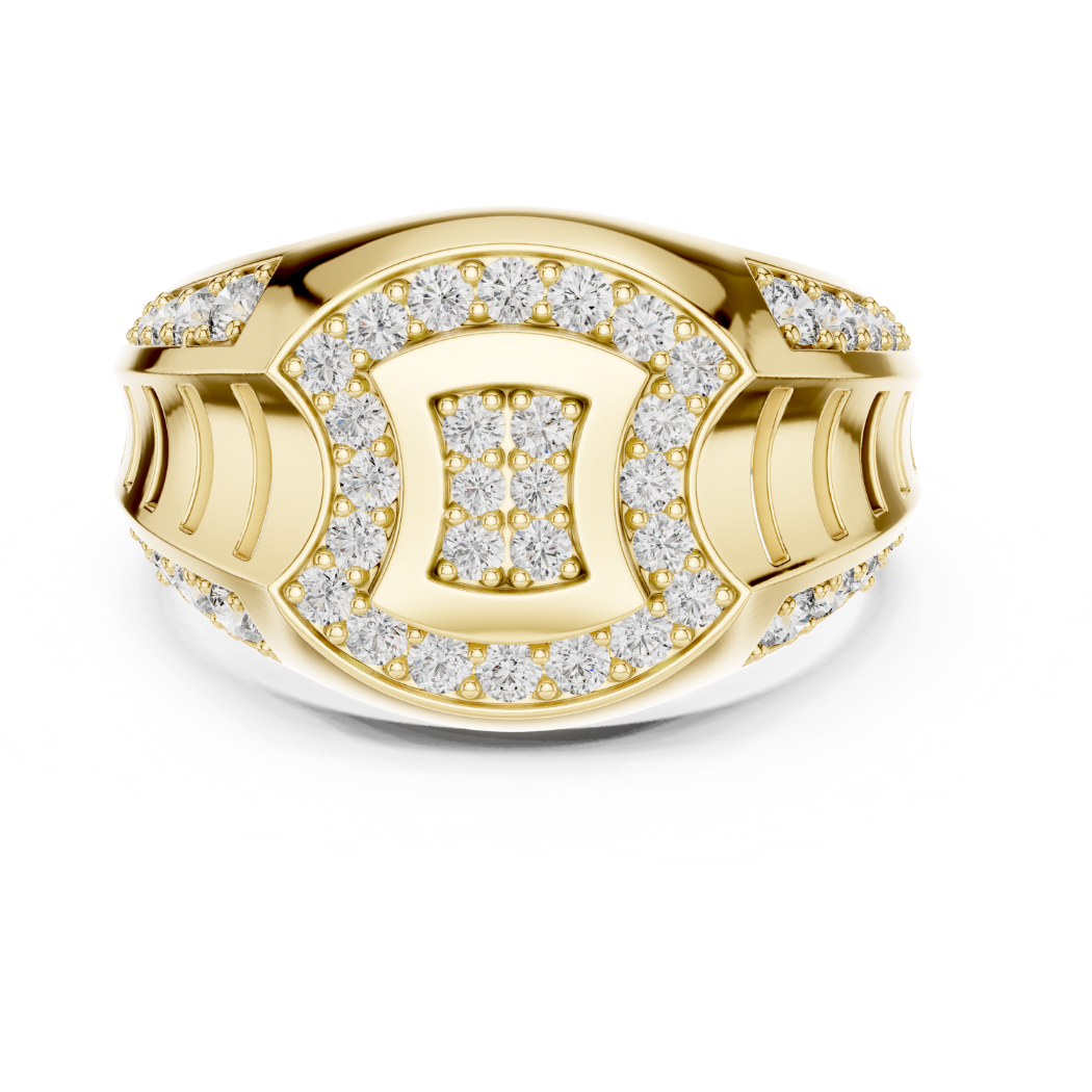 Men’s Diamond Crest Signet Ring