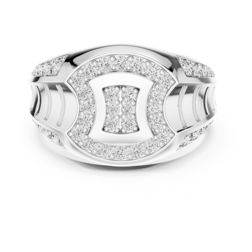 Men’s Diamond Crest Signet Ring