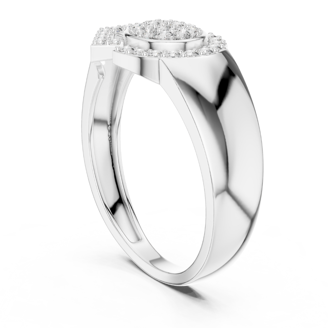 Halo Radiance Geometric Diamond Ring