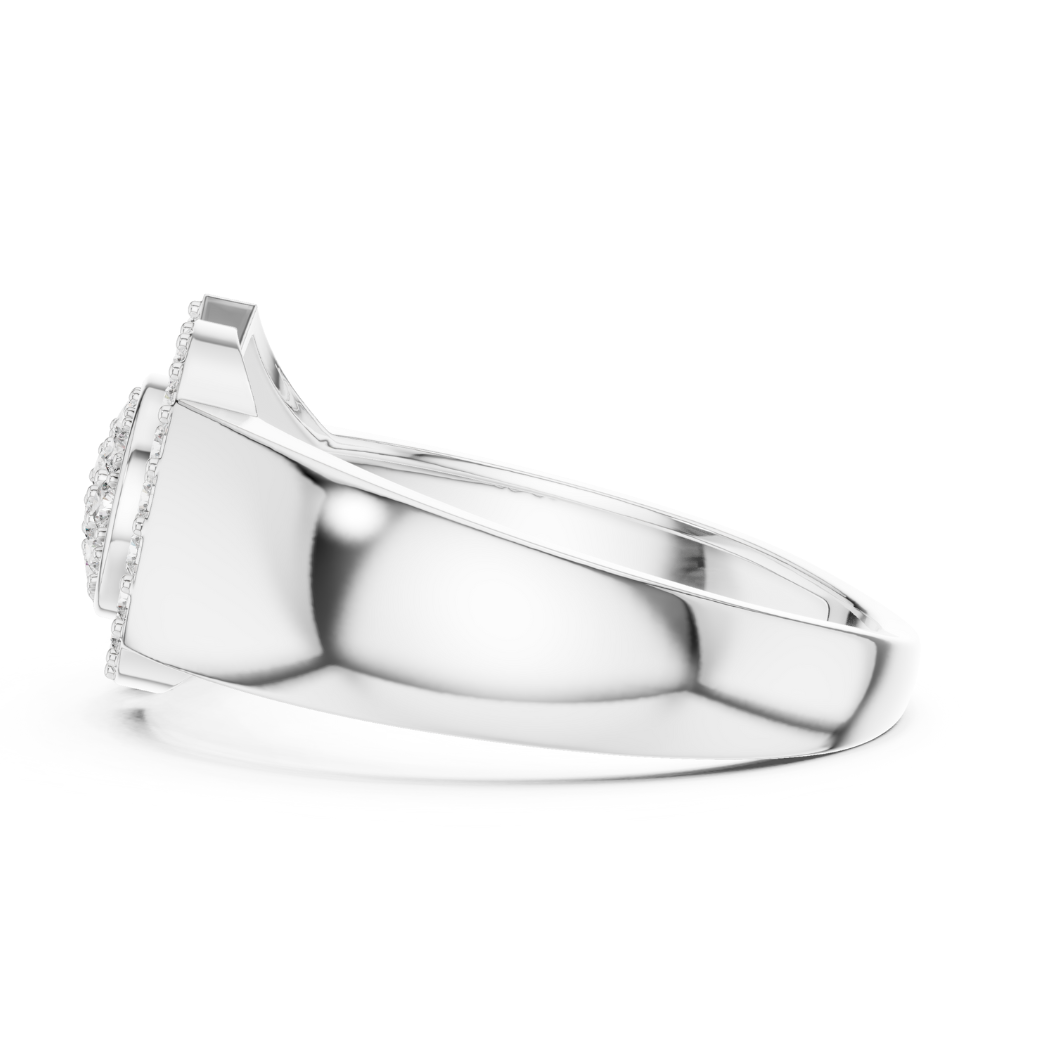 Halo Radiance Geometric Diamond Ring