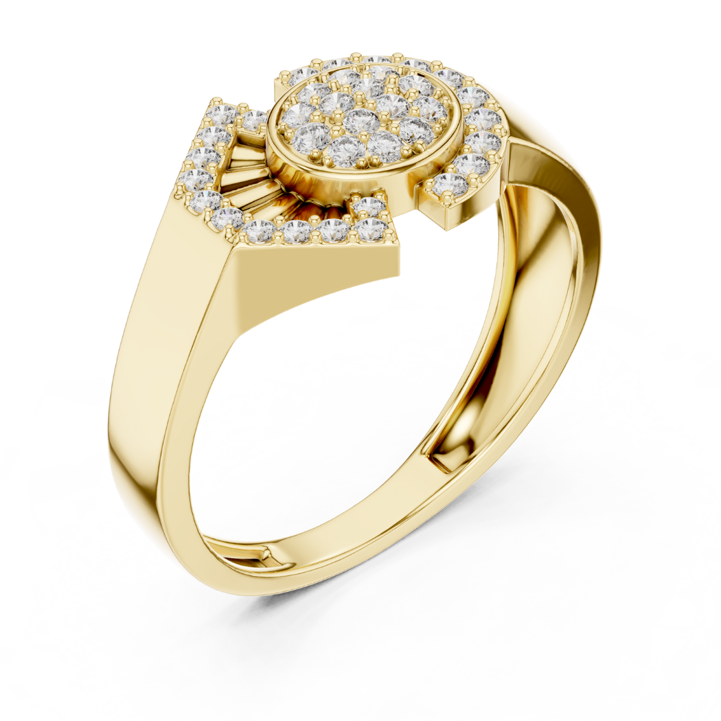 Halo Radiance Geometric Diamond Ring