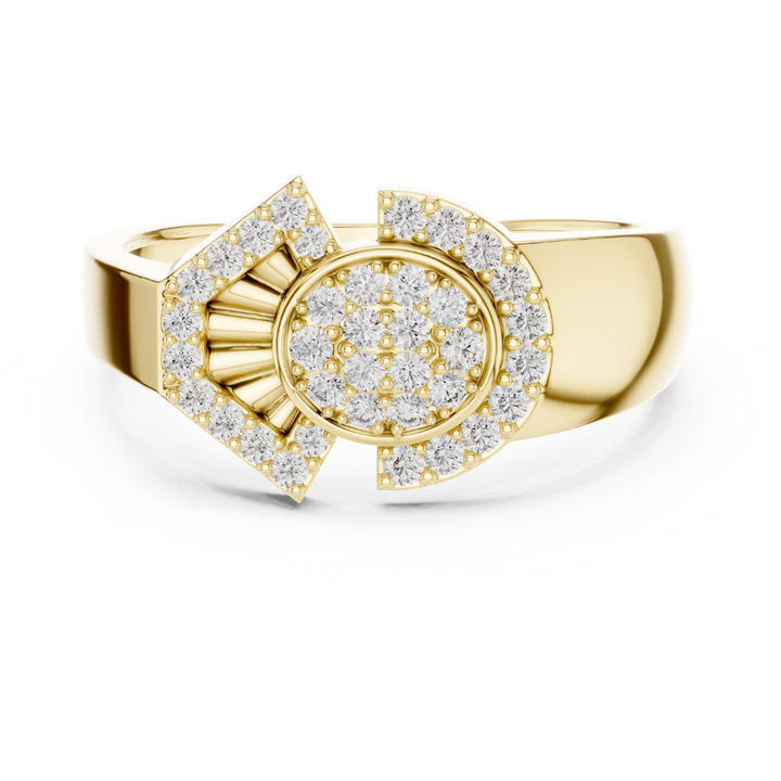 Halo Radiance Geometric Diamond Ring
