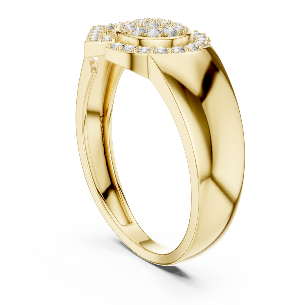 Halo Radiance Geometric Diamond Ring