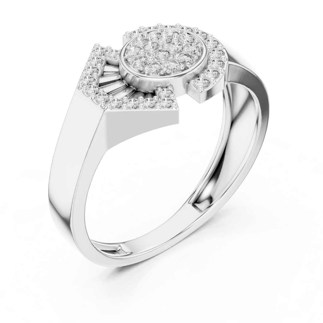 Halo Radiance Geometric Diamond Ring