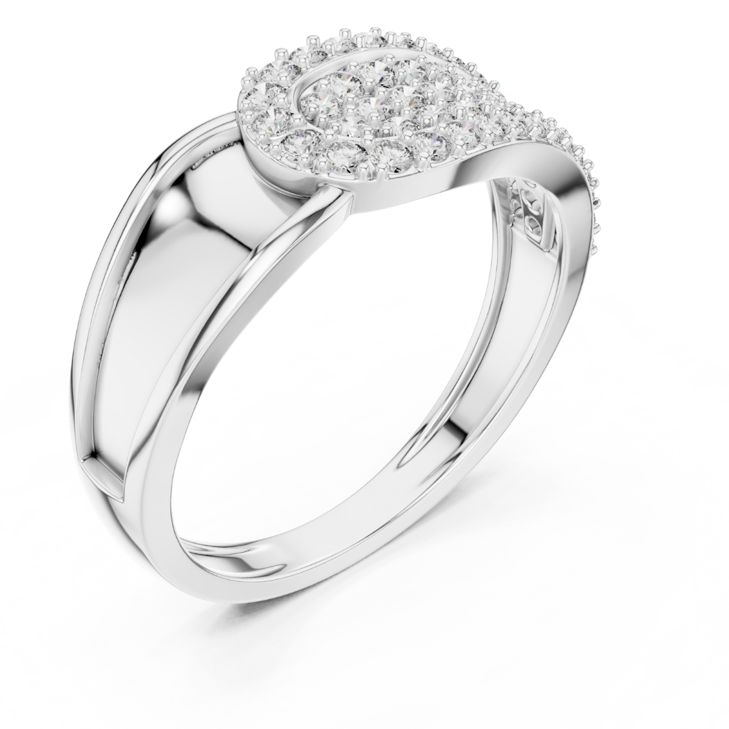 Radiant Swirl Diamond Ring