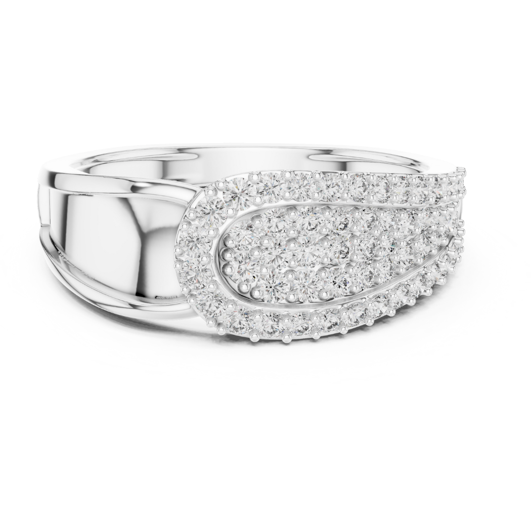 Radiant Swirl Diamond Ring