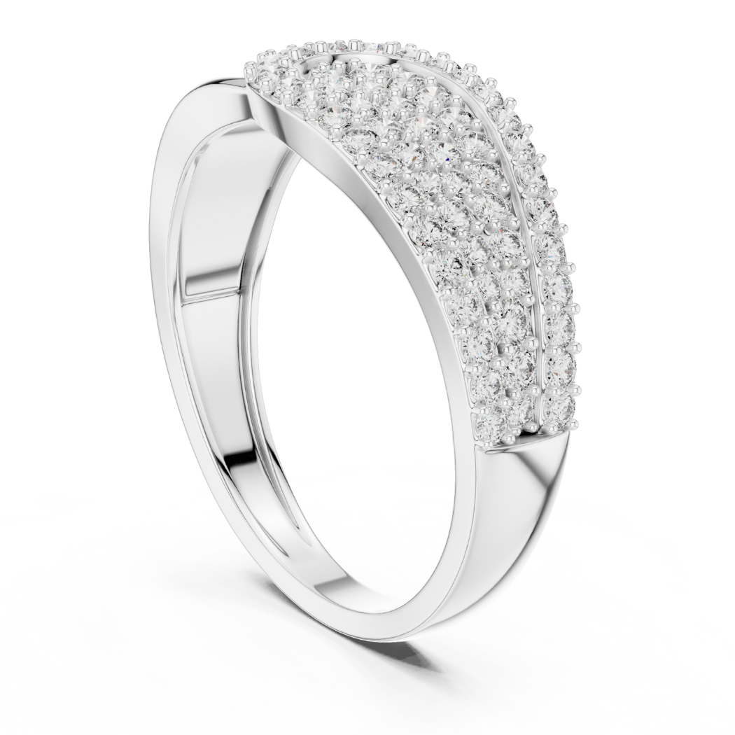 Radiant Swirl Diamond Ring