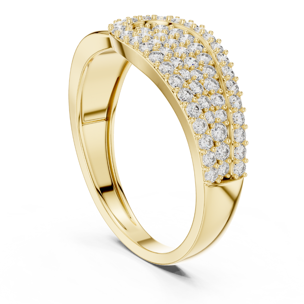 Radiant Swirl Diamond Ring