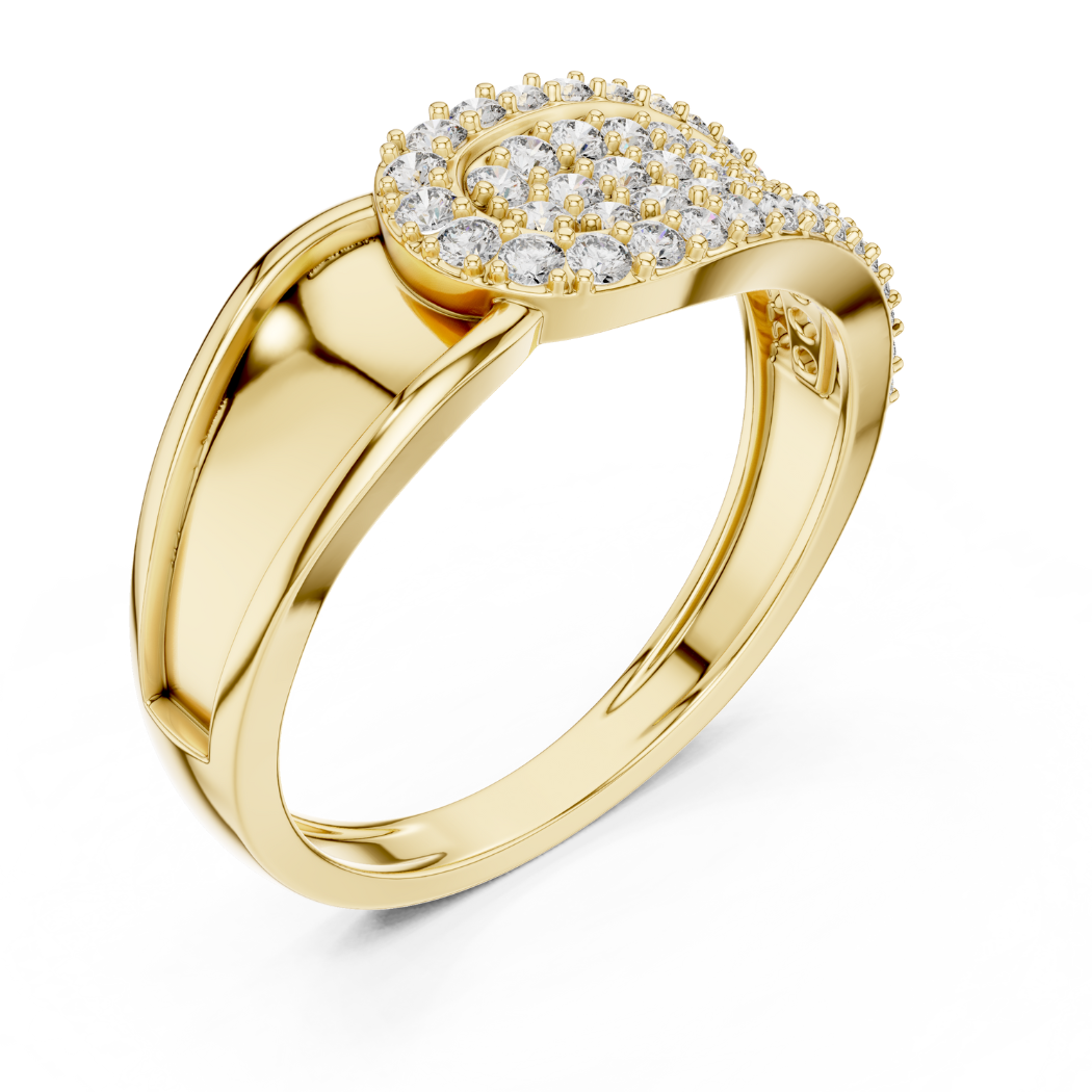 Radiant Swirl Diamond Ring