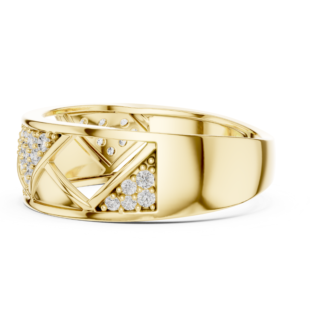 Geometric Diamond Accent Ring
