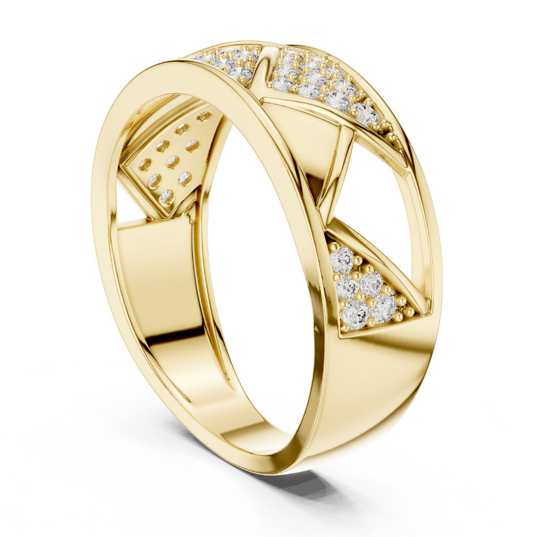 Geometric Diamond Accent Ring