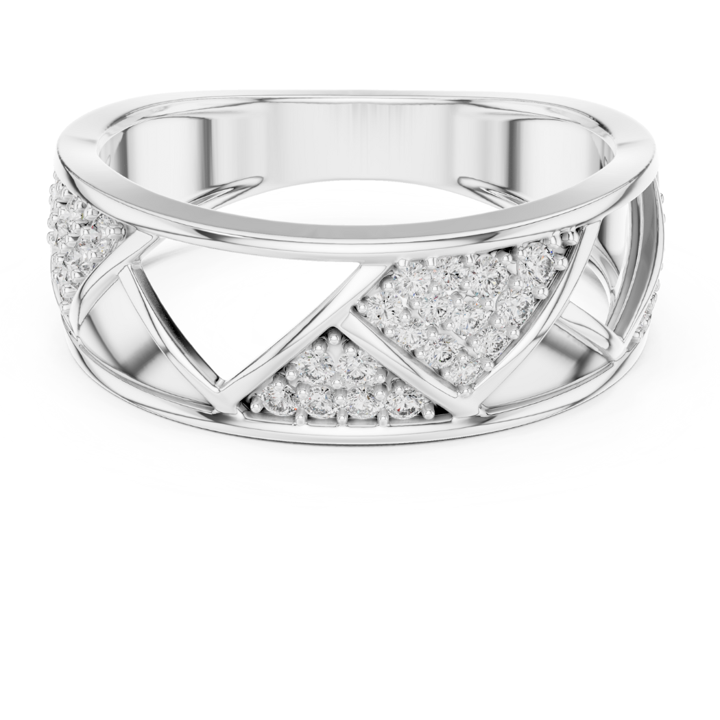 Geometric Diamond Accent Ring