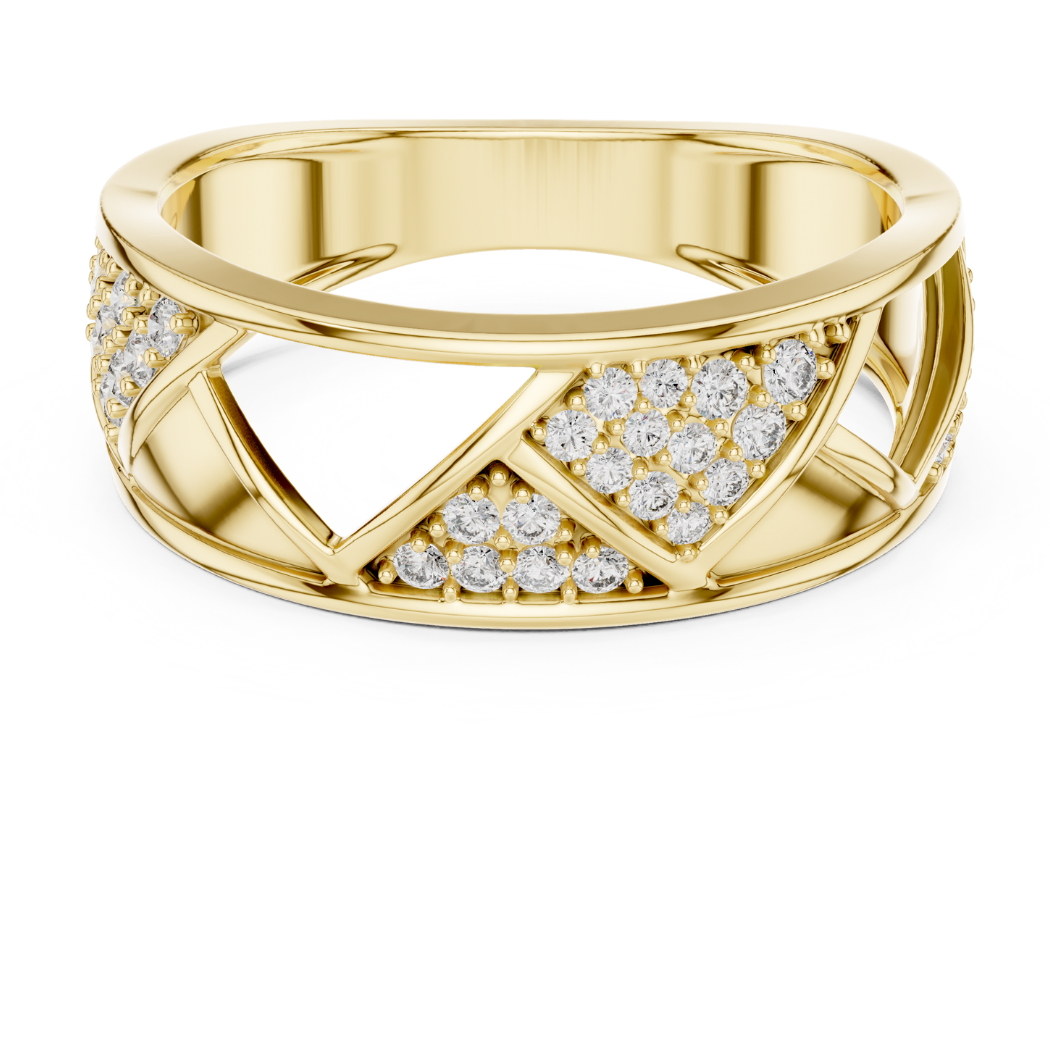 Geometric Diamond Accent Ring