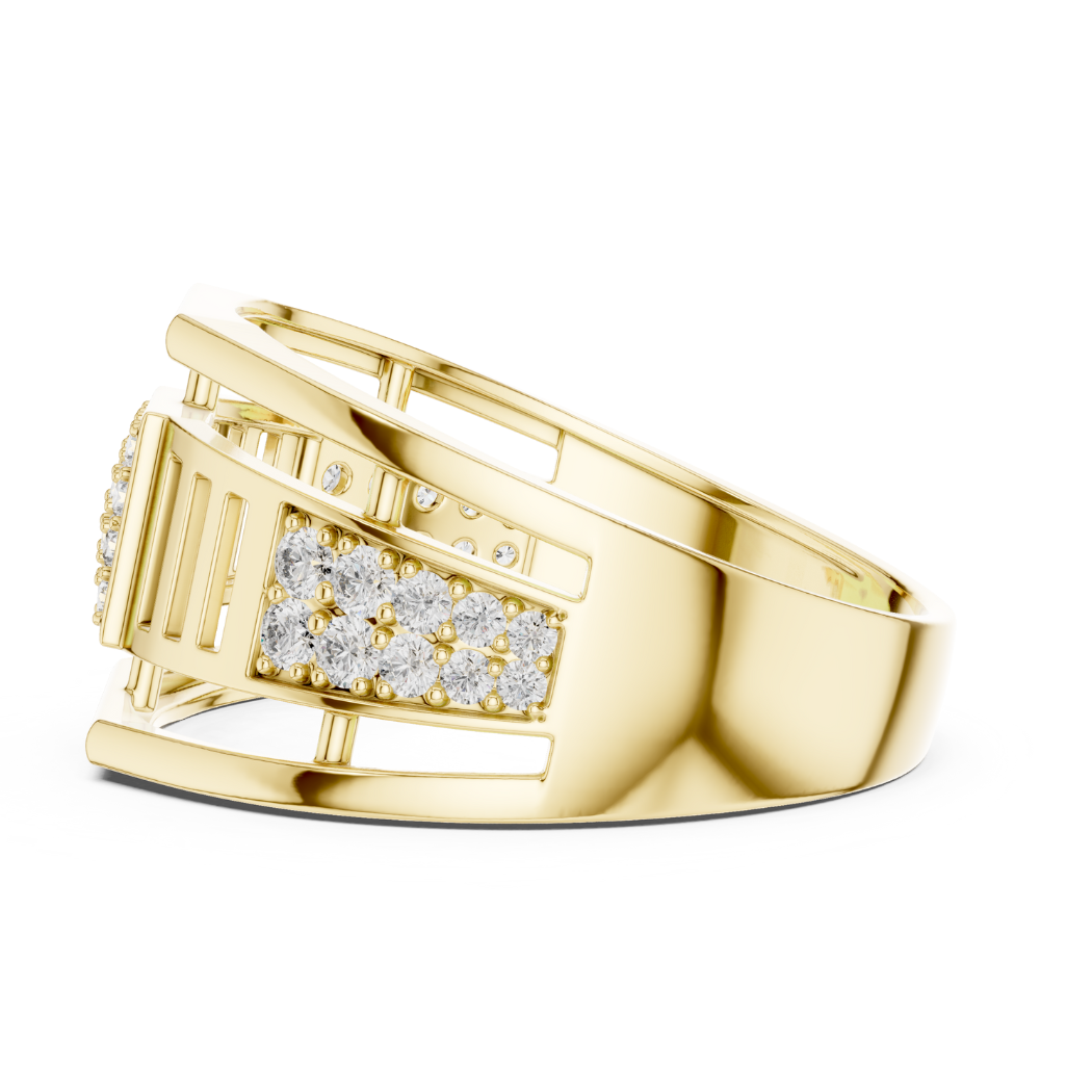 Architectural Grid Diamond Ring