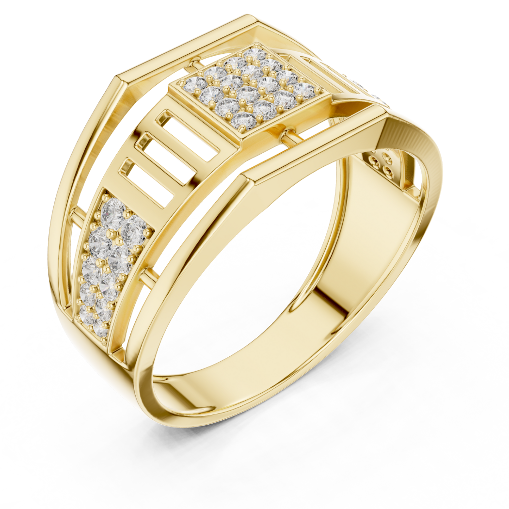 Architectural Grid Diamond Ring