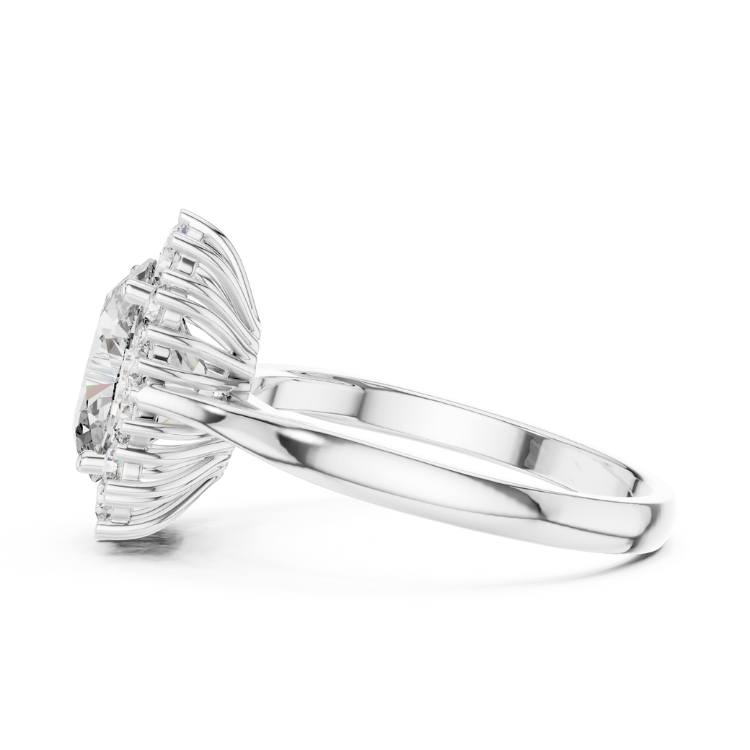 Classic Oval Halo Diamond Engagement Ring
