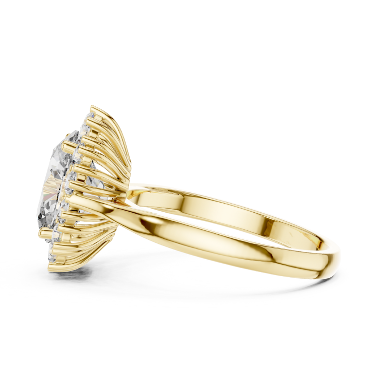 Classic Oval Halo Diamond Engagement Ring