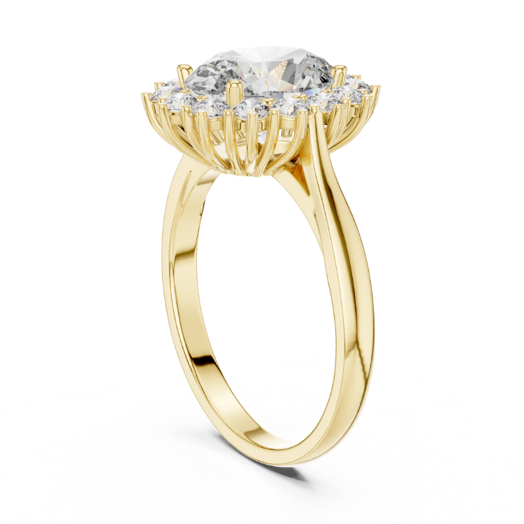 Classic Oval Halo Diamond Engagement Ring