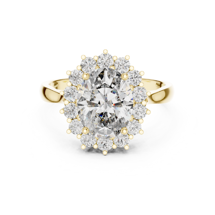Classic Oval Halo Diamond Engagement Ring