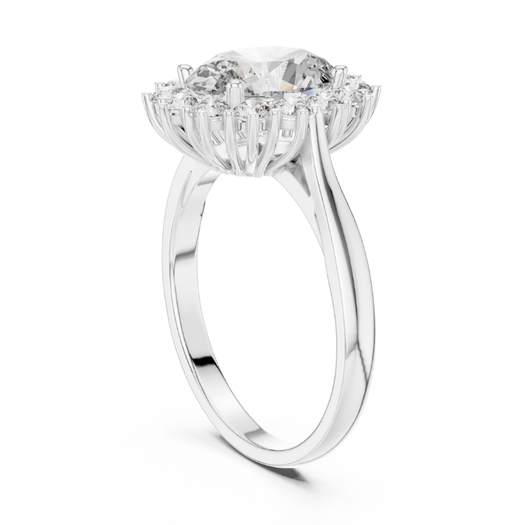 Classic Oval Halo Diamond Engagement Ring