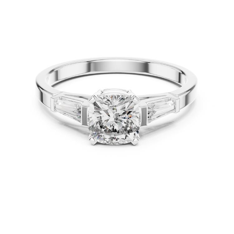 Tapered Baguette Diamond Engagement Ring