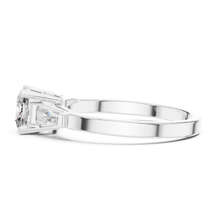 Tapered Baguette Side Stone Engagement Ring