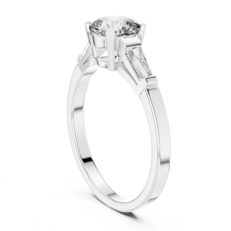 Tapered Baguette Side Stone Engagement Ring