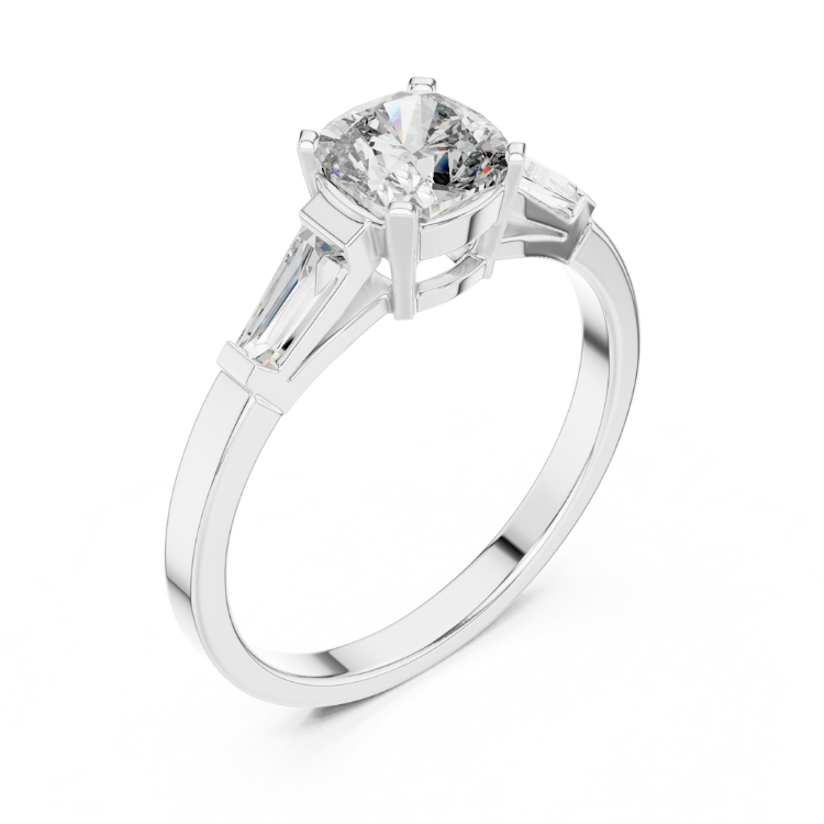 Tapered Baguette Diamond Engagement Ring