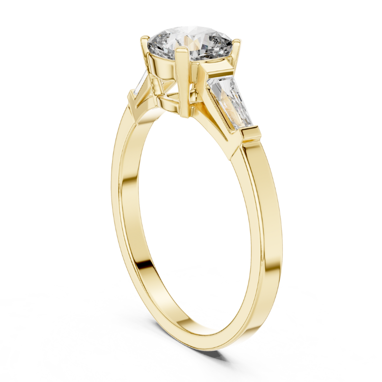 Tapered Baguette Side Stone Engagement Ring