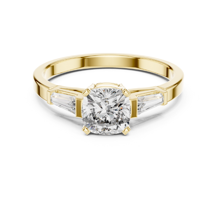Tapered Baguette Side Stone Engagement Ring