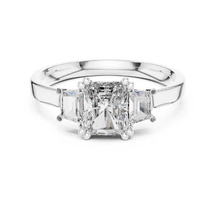 Radiant-Cut Three-Stone Diamond Engagement Ring