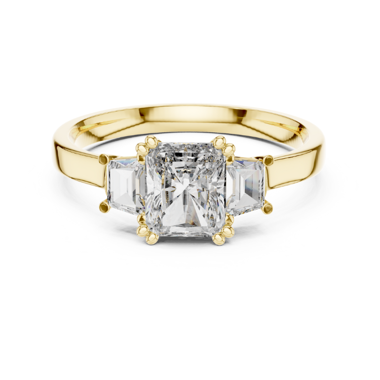 Radiant-Cut Three-Stone Diamond Engagement Ring