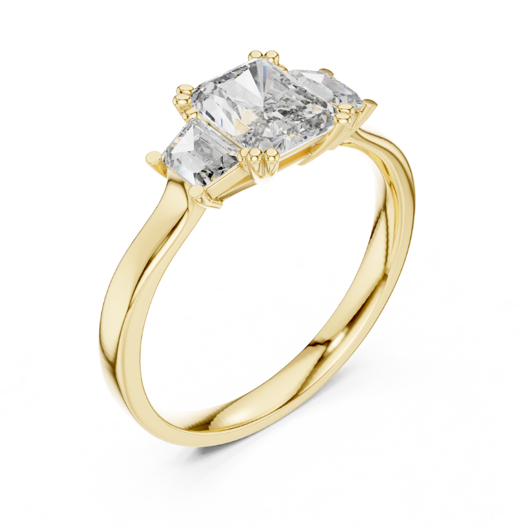 Radiant-Cut Three-Stone Diamond Engagement Ring