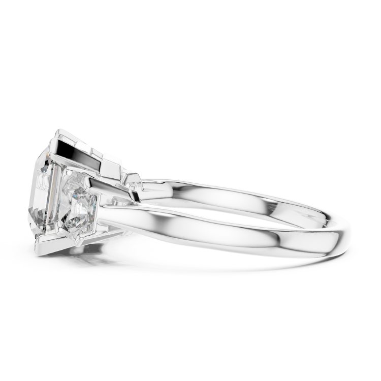 Three-Stone Asscher Cut Diamond Engagement Ring