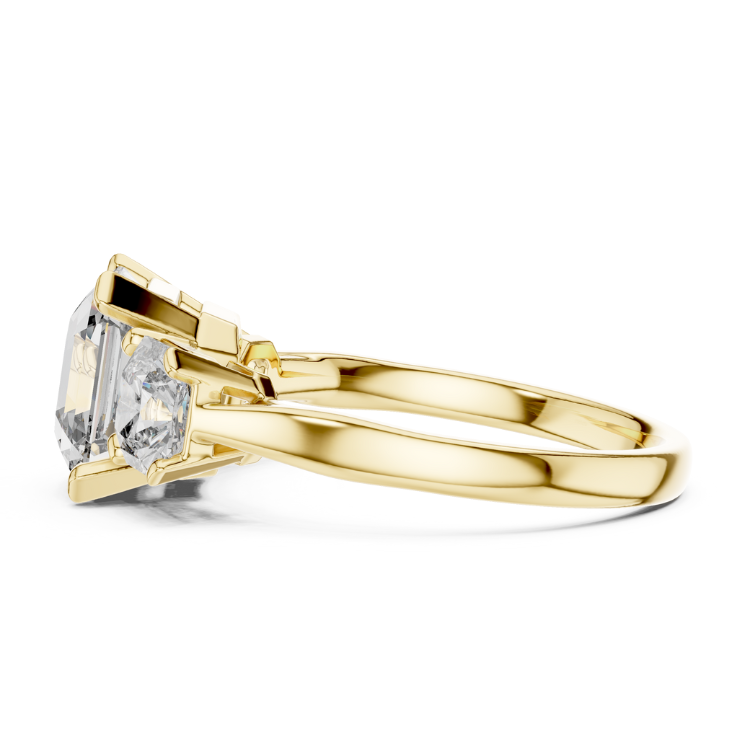 Three-Stone Asscher Cut Diamond Engagement Ring