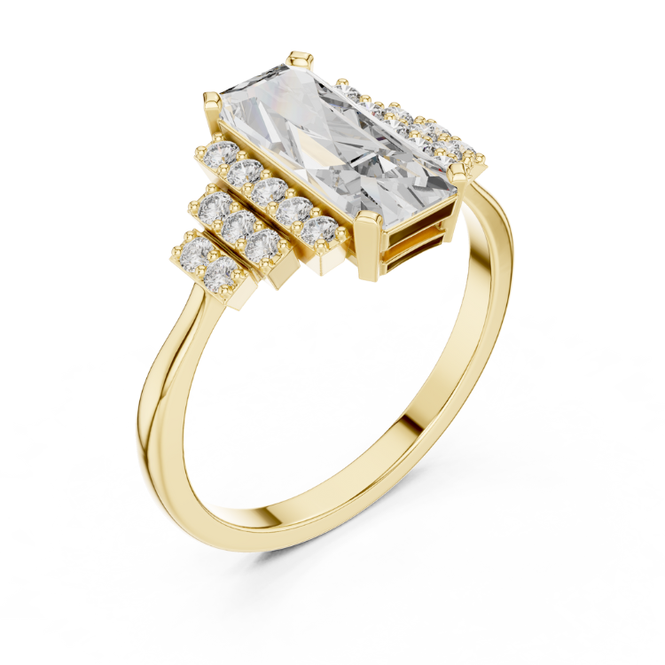 Art Deco Baguette Diamond Ring